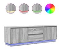 Berkfield Durable Tv Cabinet With Led Lights Grey Sonoma 160.5X41X50 Cm