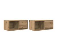 Berkfield Durable Tv Cabinets 2 Pcs Artisan Oak 60X31X25.5 Cm Engineered Wood