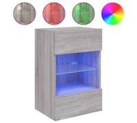 Berkfield Durable Tv Wall Cabinet With Led Lights Grey Sonoma 40X30X60.5 Cm
