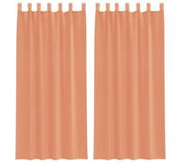 Berkfield Durable Voile Curtains With Loops 2 Pcs Terracotta 140X225 Cm