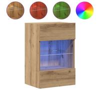 Berkfield Durable Wall Cabinets With Led Lights For Tv 2 Pcs Artisan Oak 40X30X60,5 Cm