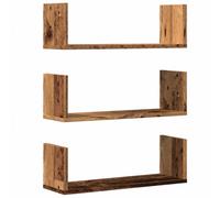 Berkfield Durable Wall Shelves 3 Pcs Old Wood 58X18X18 Cm Engineered Wood