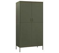 Berkfield Durable Wardrobe Olive Green 90X50X180 Cm Steel