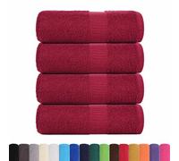 Berkfield Durable Wash Towels 4 Pcs Frogn Bordeaux 30X30 Cm 100% Cotton