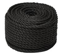 Berkfield Durable Work Rope Black 10 mm 250 M Polypropylene