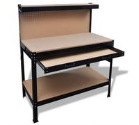 Berkfield Durable Workbench With Pegboard And Drawer