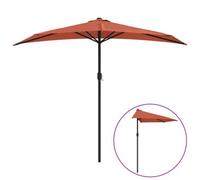 Berkfield Elegant Balcony Parasol With Aluminium Pole Terracotta 270X135X245 Cm Half