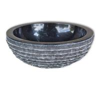 Berkfield Elegant Basin Marble 40 Cm Black