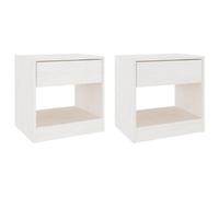 Berkfield Elegant Bedside Cabinets 2 Pcs White 40X31X40 Cm Solid Pinewood
