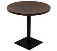 Berkfield Elegant Bistro Table Mdf And Steel Round 80X75 Cm Dark Ash