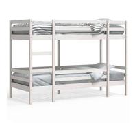 Berkfield Elegant Bunk Bed Without Mattress White 75X190 Cm Small Single Solid Wood Pine