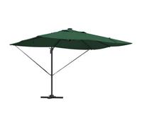 Berkfield Elegant Cantilever Roma Parasol With Leds Green 352X251X265 Cm Aluminium