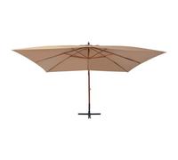 Berkfield Elegant Cantilever Umbrella With Wooden Pole 400X300 Cm Taupe