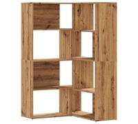 Berkfield Elegant Corner Bookcase 4-Tier Artisian Oak 85X85X140 Cm Engineered Wood