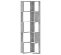 Berkfield Elegant Corner Bookcase 5-Tier Concrete Grey 50X50X179 Cm Engineered Wood