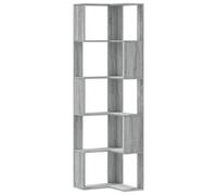 Berkfield Elegant Corner Bookcase 5-Tier Grey Sonoma 50X50X179 Cm Engineered Wood