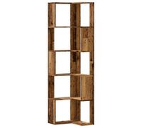 Berkfield Elegant Corner Bookcase 5-Tier Old Wood 50X50X179 Cm Engineered Wood