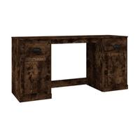 Berkfield Elegant Desk With Cabinet Smoked Oak Engineered Wood