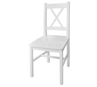 Berkfield Elegant Dining Chairs 4 Pcs White Pinewood