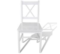 Berkfield Elegant Dining Chairs 6 Pcs White Pinewood
