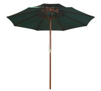 Berkfield Elegant Double Decker Parasol 270X270 Cm Wooden Pole Green