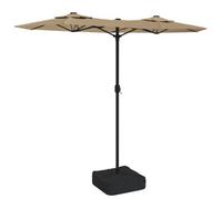 Berkfield Elegant Double-Head Garden Parasol Taupe 316X240 Cm