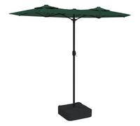 Berkfield Elegant Double-Head Garden Parasol With Leds Green 316X240 Cm