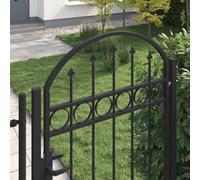 Berkfield Elegant Fence Gate With Arched Top Steel 100X250 Cm Black