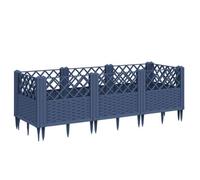 Berkfield Elegant Garden Planter With Pegs Blue Grey 123.5X43.5X43.5 Cm Pp