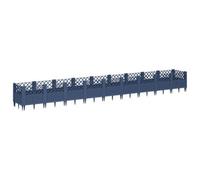 Berkfield Elegant Garden Planter With Pegs Blue Grey 363.5X43.5X43.5 Cm Pp
