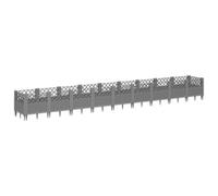 Berkfield Elegant Garden Planter With Pegs Light Grey 363.5X43.5X43.5 Cm Pp