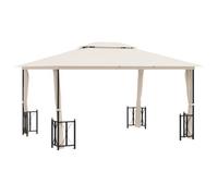 Berkfield Elegant Gazebo With Sidewalls&double Roofs 3X4 M Cream