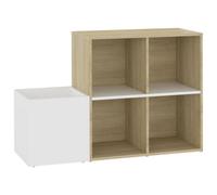 Berkfield Elegant Hall Shoe Cabinet White And Sonoma Oak 105X35.5X70 Cm Engineered Wood