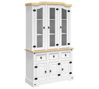 Berkfield Elegant Highboard Corona White 112X43X196 Cm Solid Wood Mexican Pine