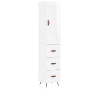 Berkfield Elegant Highboard High Gloss White 34.5X34X180 Cm Engineered Wood
