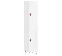 Berkfield Elegant Highboard High Gloss White 34.5X34X180 Cm Engineered Wood
