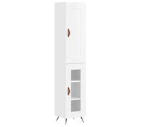 Berkfield Elegant Highboard High Gloss White 34.5X34X180 Cm Engineered Wood