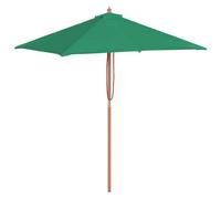 Berkfield Elegant Outdoor Parasol With Wooden Pole 150X200 Cm Green