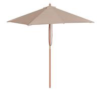 Berkfield Elegant Outdoor Parasol With Wooden Pole 150X200 Cm Taupe