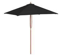 Berkfield Elegant Outdoor Parasol With Wooden Pole Black 150X200 Cm