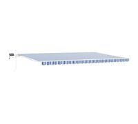 Berkfield Elegant Retractable Awning Blue And White 6 X 3 M Fabric And Metal