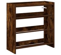 Berkfield Elegant Shoe Rack Smoked Oak 60X25X62 Cm Engineered Wood