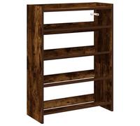 Berkfield Elegant Shoe Rack Smoked Oak 80X25X61.5 Cm Engineered Wood