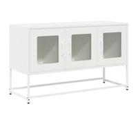Berkfield Elegant Tv Cabinet White 100.5X39X60.5 Cm Cold-Rolled Steel