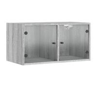 Berkfield Elegant Wall Cabinet With Glass Doors Grey Sonoma 68.5X37X35 Cm