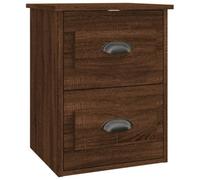 Berkfield Elegant Wall-Mounted Bedside Cabinet Brown Oak 41.5X36X53Cm
