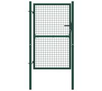 Berkfield Fence Gate Steel 100X175 Cm Green