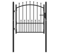 Berkfield Fence Gate With Spikes Steel 100X100 Cm Black