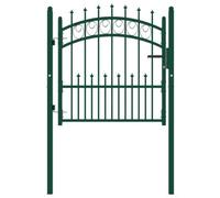 Berkfield Fence Gate With Spikes Steel 100X100 Cm Green