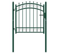 Berkfield Fence Gate With Spikes Steel 100X100 Cm Green